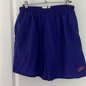 NIKE Vintage Purple Embroidered Orange Swoosh Front Back Graphic Swimsuit RARE